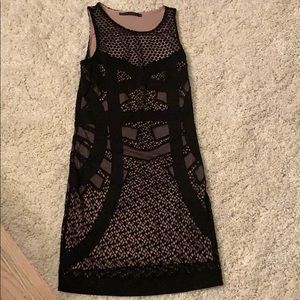 Zara Black Lace Crochet Dress Xs
